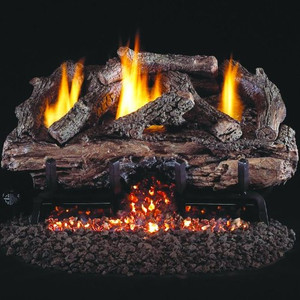 Peterson Real Fyre 18" Charred Aged Split Oak Log Set - CHAS-16/18 + G10-16/18-01V