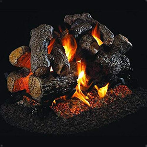 Peterson Real Fyre 42" Charred Royal English Oak Outdoor See-Thru Gas Log Set - CHB-2-42_G45-2-42-SS Peterson Real Fyre 42" Charred Royal English Oak Outdoor See-Thru Gas Log Set - CHB-2-42_G45-2-42-SS