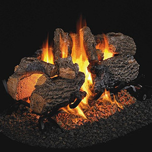 Peterson Real Fyre 18" Charred Oak Outdoor See-thru Gas Log Set - CHD-2-18/20_G45-2-18/20-SS