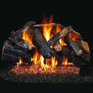 Peterson Real Fyre 30" Charred Majestic Oak Outdoor Gas Log Set - CHMJ-30_G45-30-SS Peterson Real Fyre 30" Charred Majestic Oak Outdoor Gas Log Set - CHMJ-30_G45-30-SS