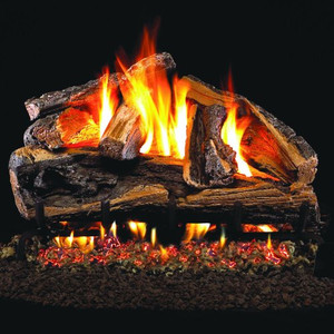 Peterson Real Fyre 24" Charred Rugged Split Oak Gas Log Set - CHRRSO-24 + G46-24-02 Peterson Real Fyre 24" Charred Rugged Split Oak Gas Log Set - CHRRSO-24 + G46-24-02