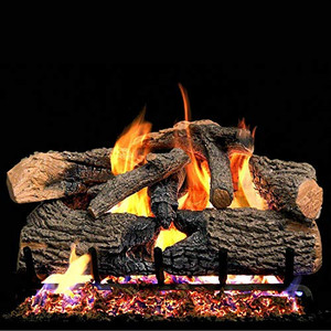 Peterson Real Fyre 18" Charred Evergreen Oak Gas Log Set - ENO-18_G52-18/20A Peterson Real Fyre 18" Charred Evergreen Oak Gas Log Set - ENO-18_G52-18/20A