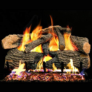 Peterson Real Fyre 24" Charred Evergreen Oak Gas Log Set - ENO-24_G52-24/30-02
