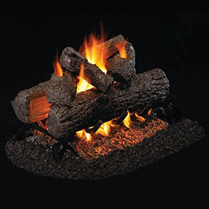 Peterson Real Fyre 36" Golden Oak Outdoor See-Thru Gas Log Set - R-2-36_G45-2-36-SS Peterson Real Fyre 36" Golden Oak Outdoor See-Thru Gas Log Set - R-2-36_G45-2-36-SS