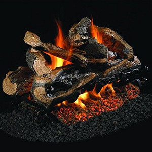 Peterson Real Fyre 18" Rugged Split Oak See-Thru Gas Log Set - RRSO-2-18_G45-2-18/20P Peterson Real Fyre 18" Rugged Split Oak See-Thru Gas Log Set - RRSO-2-18_G45-2-18/20P