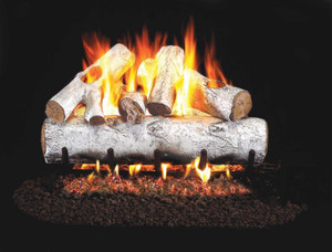 Peterson Real Fyre White Birch Vented Gas Logs (W-30), 30" (burner sold separately)
