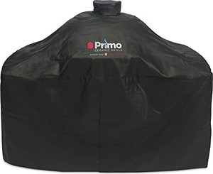 Primo Ceramic Grills Grill Cover for Oval JR 200 in Cart. Big Enough for Side Tables.
