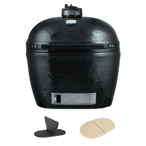 Primo 778 Extra-Large Oval Ceramic Charcoal Smoker Grill with Cast Iron Divider and Ceramic Heat Deflector Plates Primo 778 Extra-Large Oval Ceramic Charcoal Smoker Grill with Cast Iron Divider and Ceramic Heat Deflector Plates
