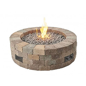 The Outdoor GreatRoom Bronson Block Gas Fire Pit Kit - Round