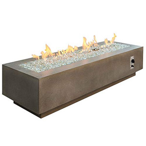 The Outdoor GreatRoom CV-72 Cove Linear Fire Pit Table, Natural Grey, 72"