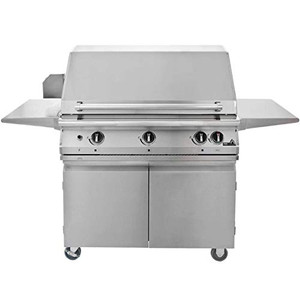 PGS Legacy Pacifica Gourmet 39 Inch Natural Gas Grill With Infrared Rear Burner And Rotisserie On Cart