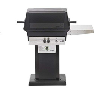 PGS T-series T30 Commercial Cast Aluminum Freestanding Natural Gas Grill With Timer On Black Patio Base