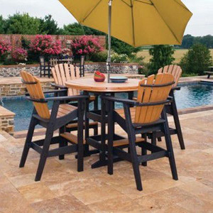 Breezesta 5 Piece Coastal Bar Set With Cushions And Tilt Umbrella - B5PCBSCTU Breezesta 5 Piece Coastal Bar Set With Cushions And Tilt Umbrella - B5PCBSCTU