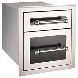 Fire Magic 53802HSC Echelon Black Diamond 14" Double Access Drawer With Soft Close Fire Magic 53802HSC Echelon Black Diamond 14" Double Access Drawer With Soft Close