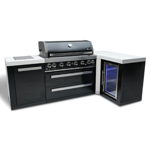 Mont Alpi 805 Black Stainless Steel Island w/ Fridge - MAI805-BSS90FC Mont Alpi 805 Black Stainless Steel Island w/ Fridge - MAI805-BSS90FC