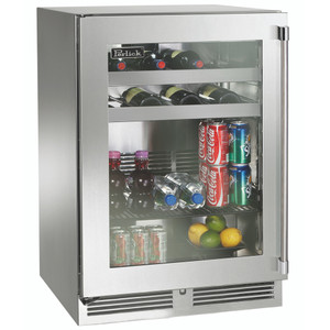 Perlick 24" Signature Series 18" Shallow Depth Indoor Beverage Center with Stainless Steel Glass Door - HH24BS-4-3 Perlick 24" Signature Series 18" Shallow Depth Indoor Beverage Center with Stainless Steel Glass Door - HH24BS-4-3