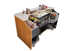 Perlick 70" Signature Series Limited Edition Tobin Ellis Mobile Bar with Two Drainboards - RMB-001 Perlick 70" Signature Series Limited Edition Tobin Ellis Mobile Bar with Two Drainboards - RMB-001