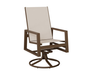 Berlin Gardens Vida High Back Padded Sling Swivel Rocker Dining Chair - VSRDHPS 