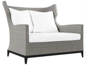 Captiva Casual Bernhardt Exteriors White/Cream Aluminum Cushion Lounge Chair - BHEOP1103C 