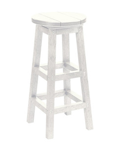 C. R. Plastics Bar Stool, White - LIQUIDATION - C21-LIQ-WHITE