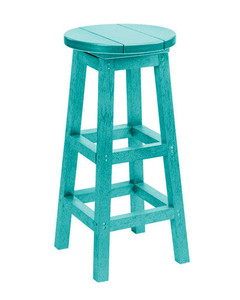 C. R. Plastics Bar Stool, Turquoise - LIQUIDATION - C21-LIQ-TURQUOISE