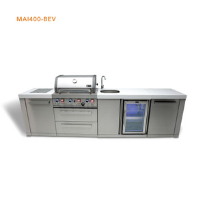 Mont Alpi 4-Burner Island with A Beverage Center - MAi400-BEV 