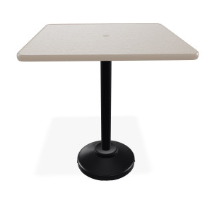 Telescope Bar Height 36" Square Aluminum Slat Top Table w/ 80lb Pedestal