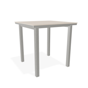 Telescope Bar Height 42" Square Aluminum Slat Top Table