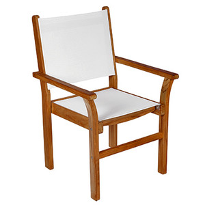 Royal Teak Captiva Sling Stacking Chair - White
