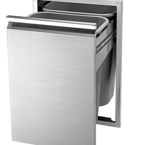 Twin Eagles TETD182T-B 18" Double Tall Trash Drawer, (2 Trash Cans Included) Twin Eagles TETD182T-B 18" Double Tall Trash Drawer, (2 Trash Cans Included)