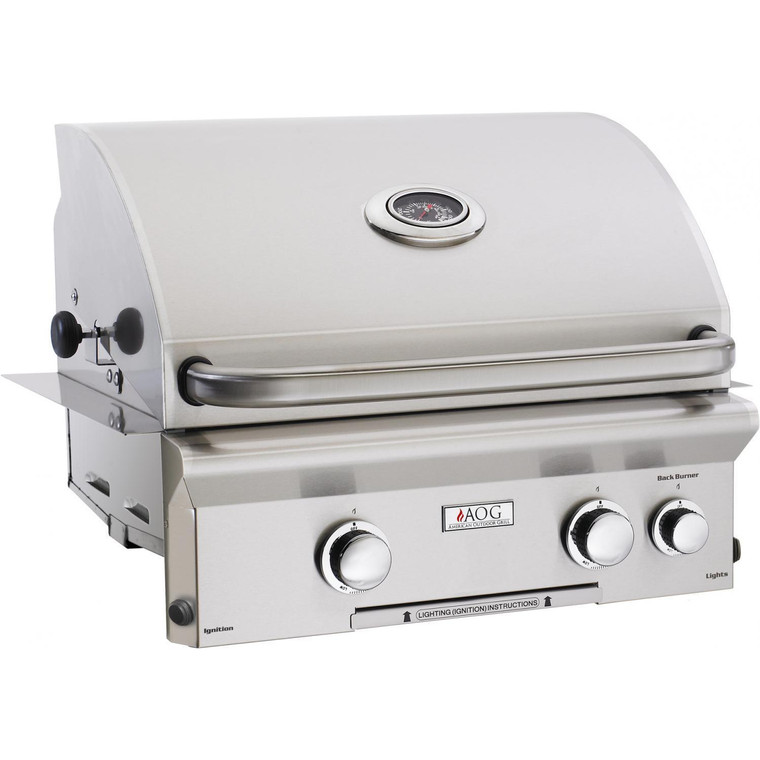 AOG L-Series 24" 2-Burner Built-In Natural Gas Grill with Rotisserie - 24NBL