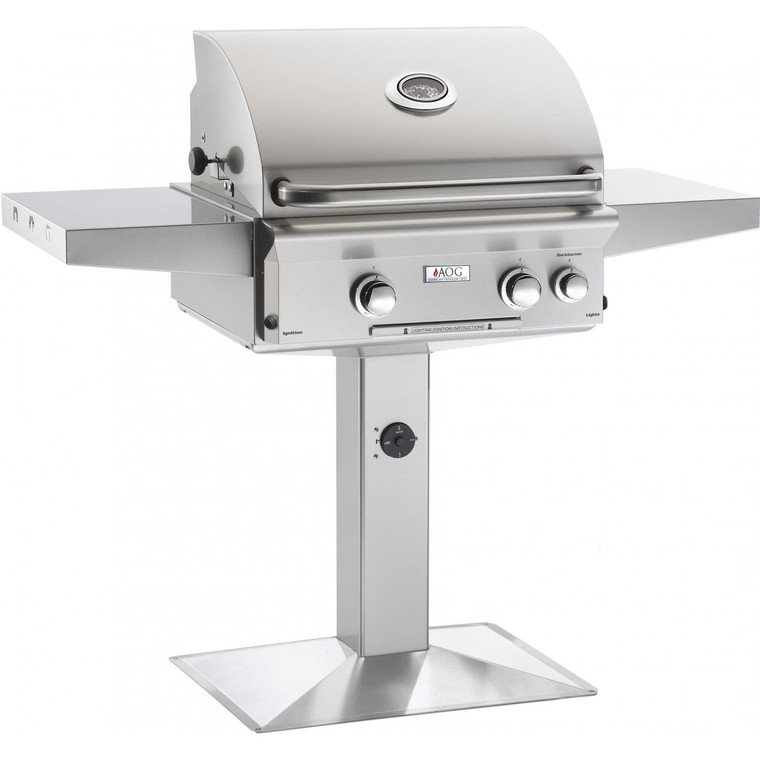 AOG 24NPL L-Series 24" Natural Gas Grill On Pedestal Base With Rotisserie