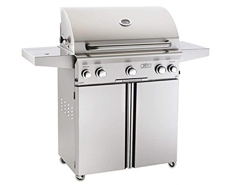 AOG 30PCL L-Series 30" Propane Gas Grill On Cart Side Burner Rotisserie Kit