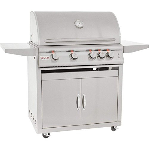 Blaze Freestanding Grill with Lights, 32", Natural Gas - BLZ-4LTE2-NG+BLZ-4-CART