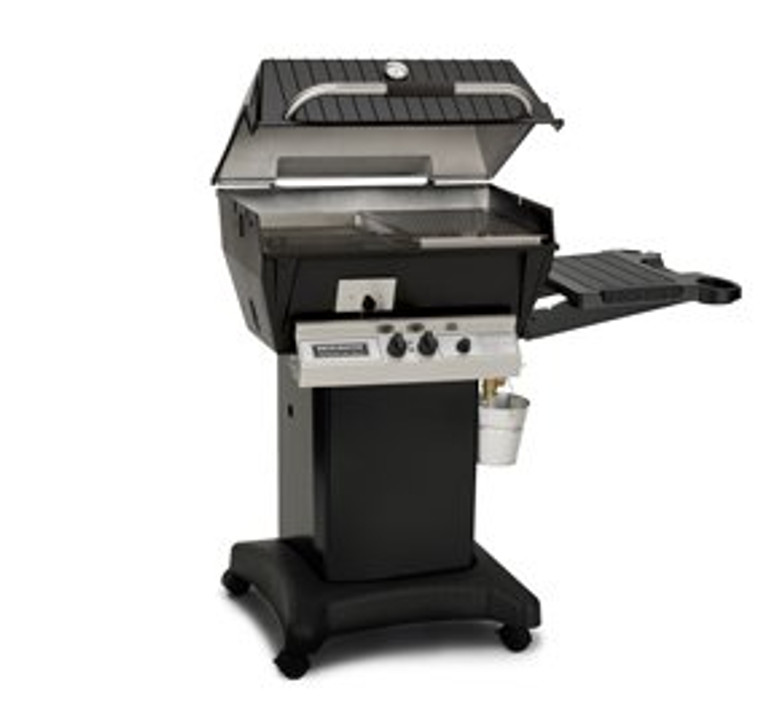 Broilmaster Q3 Grill Head with Black Painted Cart, Drop Down Side Shelf, Liquid Propane