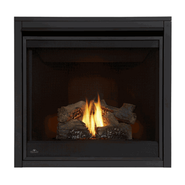 Napoleon B35NTE Ascent 35 Direct Vent Gas Fireplace Up to 20 000 BTUs with Exclusive Phazer Log Set and Charcoal Embers Pan Style Burner and Safety