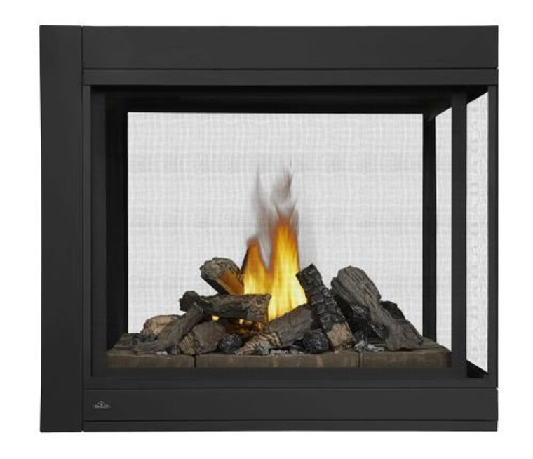 Napoleon Ascent Multi-View Series BHD4PN 43" 3-Sided Peninsula Direct Vent Natural Gas Fireplace with Log Set Burner Up to 30 000 BTU's Electronic Ignition