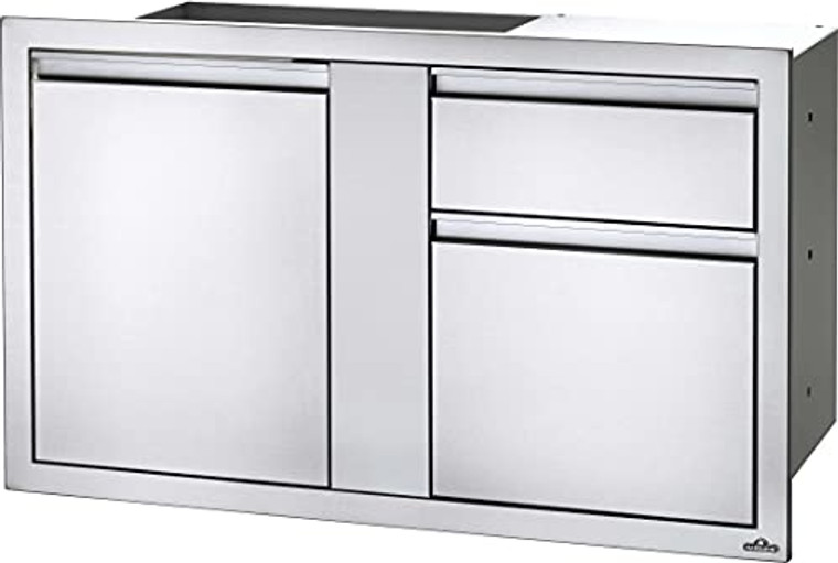 Napoleon BI-4224-1D1W 42" x 24" Large Door & Waste Bin Drawer Outdoor Kitchen Component, Stainless Steel