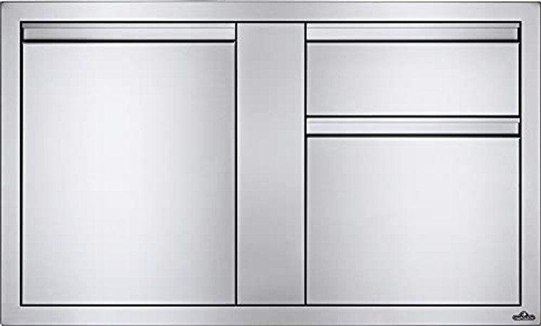 Napoleon BI-4224-1D2DR 42" x 24" Large Single Door & Standard Drawer Outdoor Kitchen Component, Stainless Steel