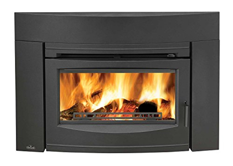 Napoleon EPI3C Oakdale Cast Iron EPA Certified Wood Fireplace Insert Up to 55 000 BTUs complete with Cast Iron Surround and Door - Contemporary in Painted Black