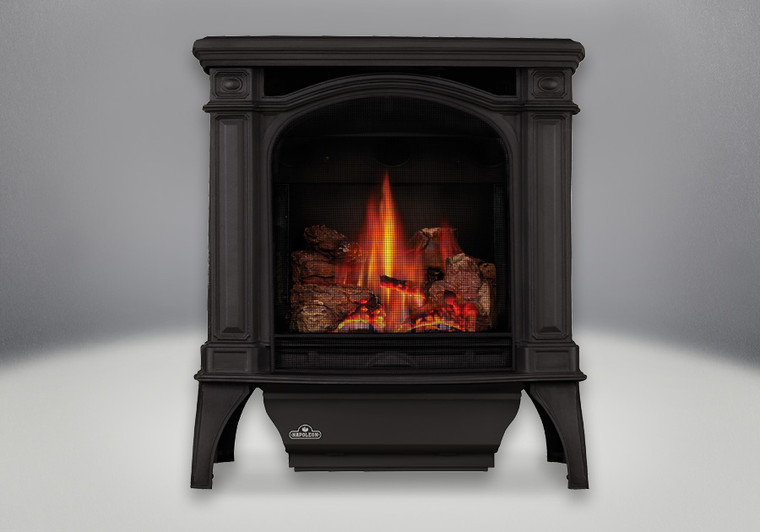 Napoleon Bayfield GDS25NSB Direct Vent Gas Stove - Cast Iron, Electric Ignition and Metallic Black. Natural Gas