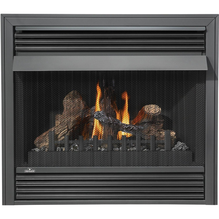 Napoleon GVF36-2N 30 000 BTU Vent Free Natural Gas Fireplace With Safety Pull Screen Realistic PHAZER Logs Oxygen Depletion Sensor & 99.9% Steady State High