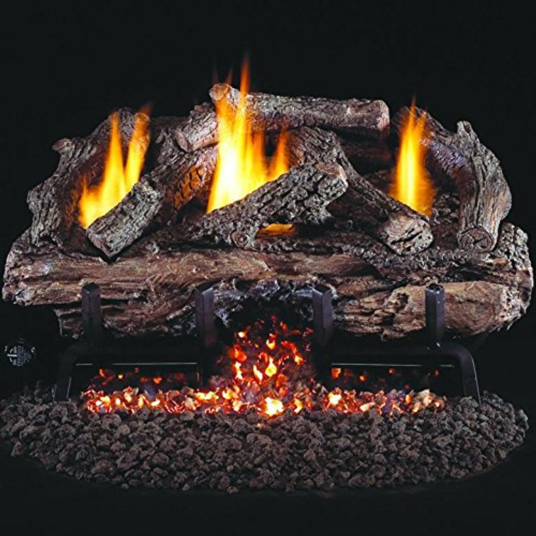 Peterson Real Fyre 18" Charred Aged Split Oak Log Set - CHAS-16/18 + G10-16/18-01VP