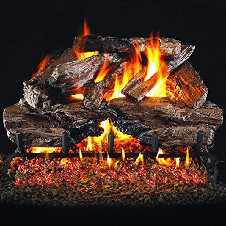 Peterson Real Fyre 18" Charred Cedar Outdoor Gas Log Set - CHCR-18/20_G45-18/20-SS