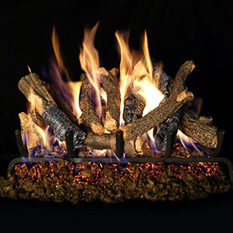 Peterson Real Fyre 30" Charred Oak Stack Gas Log Set - CHDS-30 + G46-30P