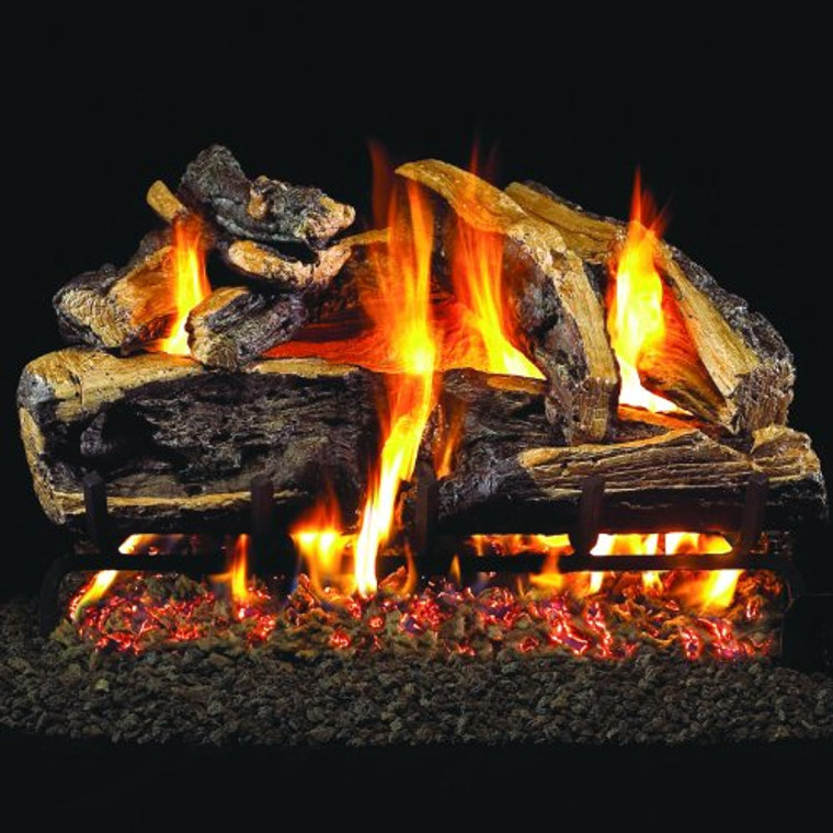 Peterson Real Fyre 18" Charred Rugged Split Oak Gas Log Set - CHRRSO-18/20 + G4-18/20P