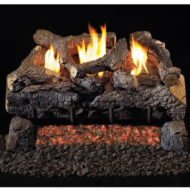Peterson Real Fyre 30" Evening Fyre Charred Log Set - ECV-30 + G18-24/30-12