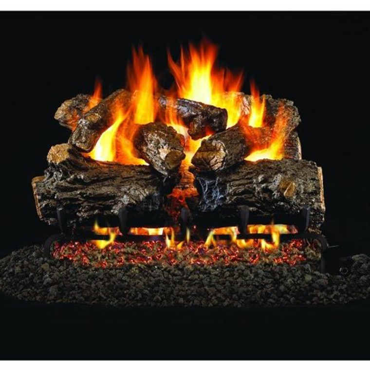 Peterson Real Fyre 18" Burnt Rustic Oak Log Set - HCHR-18/20 + G4-18/20P