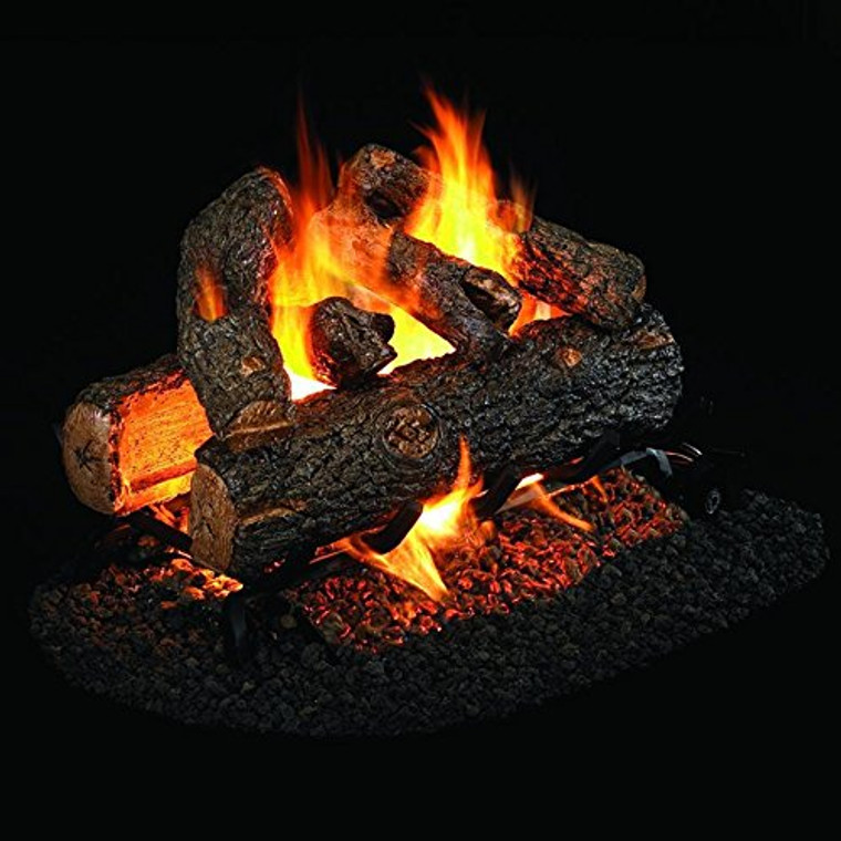 Peterson Real Fyre 24" Golden Oak Designer Plus Outdoor See-Thru Gas Log Set - RDP-2-24_G45-2-24-SS