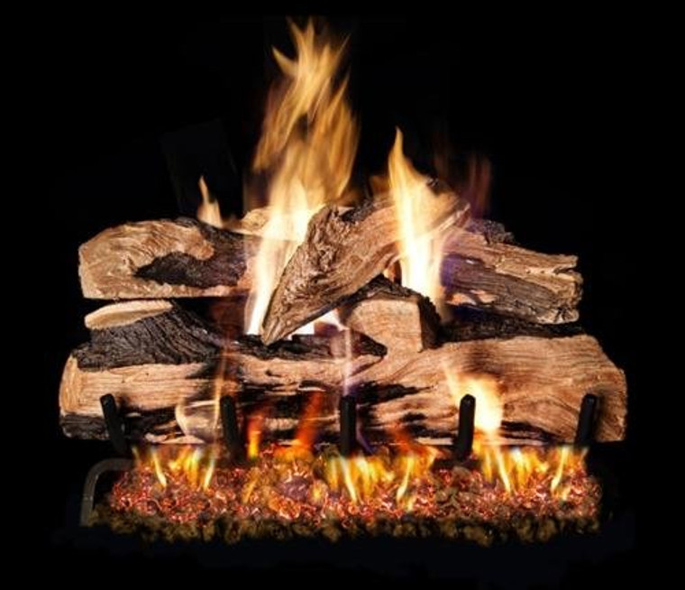 Peterson Real Fyre 24" Split Oak Designer Plus Gas Log Set - SDP-24 + G46-24-02P